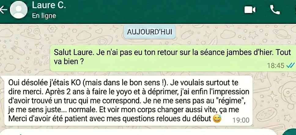 Avis coaching perte de poids Laure