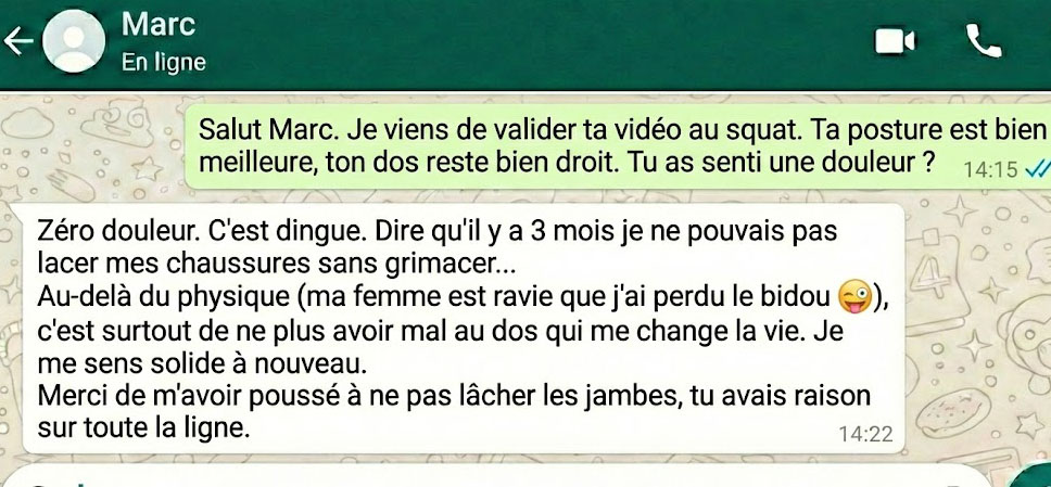 Avis coaching santé dos Marc